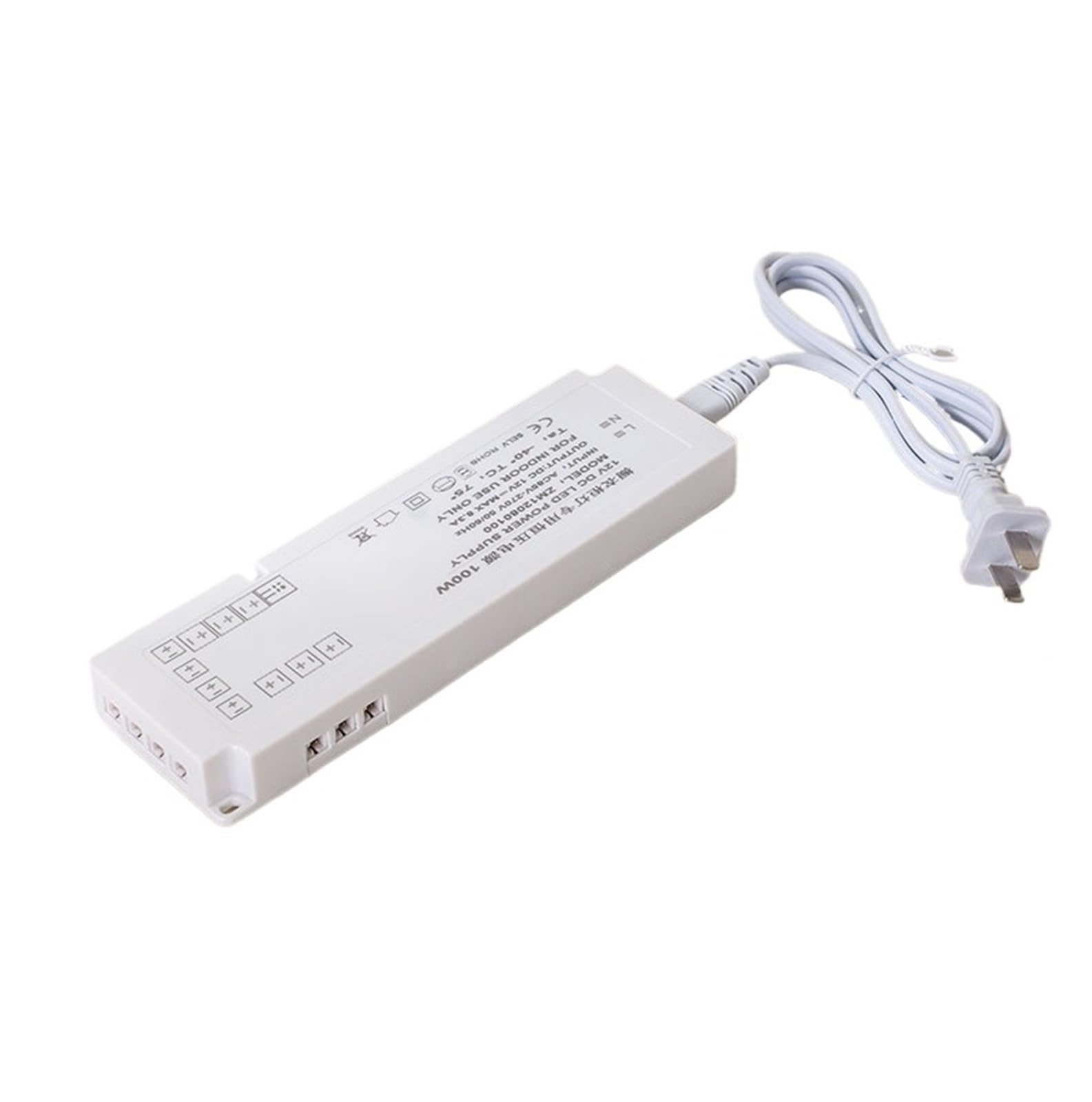 PWANUIGTE LED Cabinet Light Power Supply 12V 12W 15W 18W 24W 36W 72W 100W Strip Transformer Constant Voltage(100W-10 output ports)
