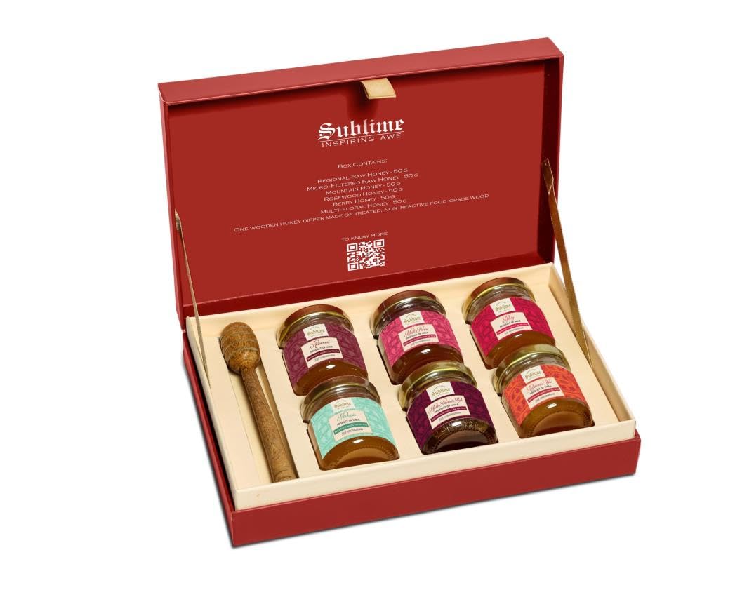 Sublime House of Tea Bouquet Of Hive To Home, Honey Gift Box - Pack of 1, 600 g, Elegant Box Set | Perfect for Gifting | 100% Natural-image-44