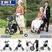 Foldable Rollator Walker for Seniors with Seat, Lightweight 2 in 1 Rolling Walkers Wheelchair Combo for Adult, Transport Chair with Brakes, Adjustable Seat and Handle, 300 Lb. Weight Capacity, Grey