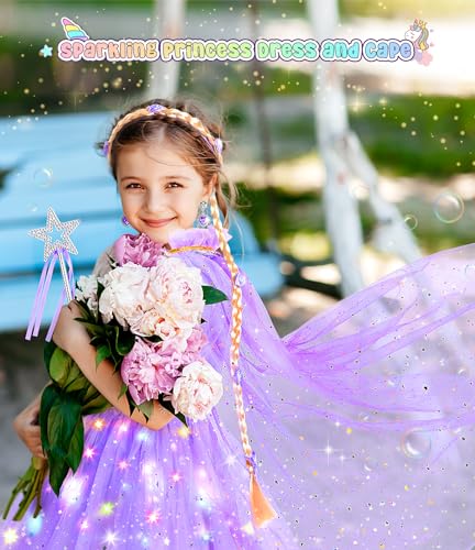 Vestido de Princesa con Luz y Capa Unicornio para Niñas miniatura 3