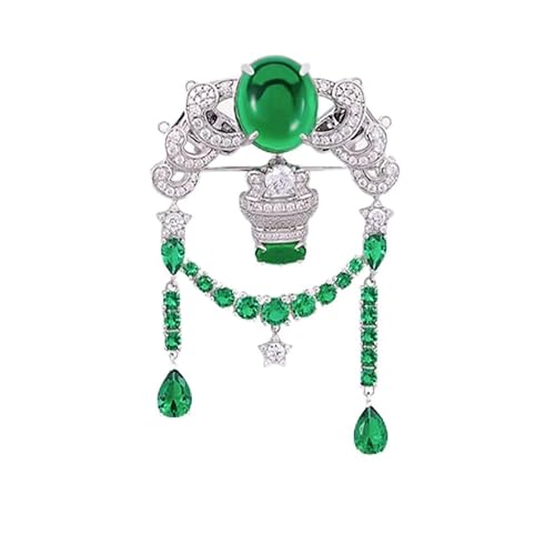 Gold Wind Jade Dew Silver Brooch Women's Exquisite Palace Ancient