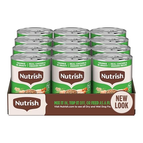Nutrish Rachael Ray Wet Dog Food Chunks in Gravy Real Chicken & Veggies Recipe 13 oz. Can 12 Count