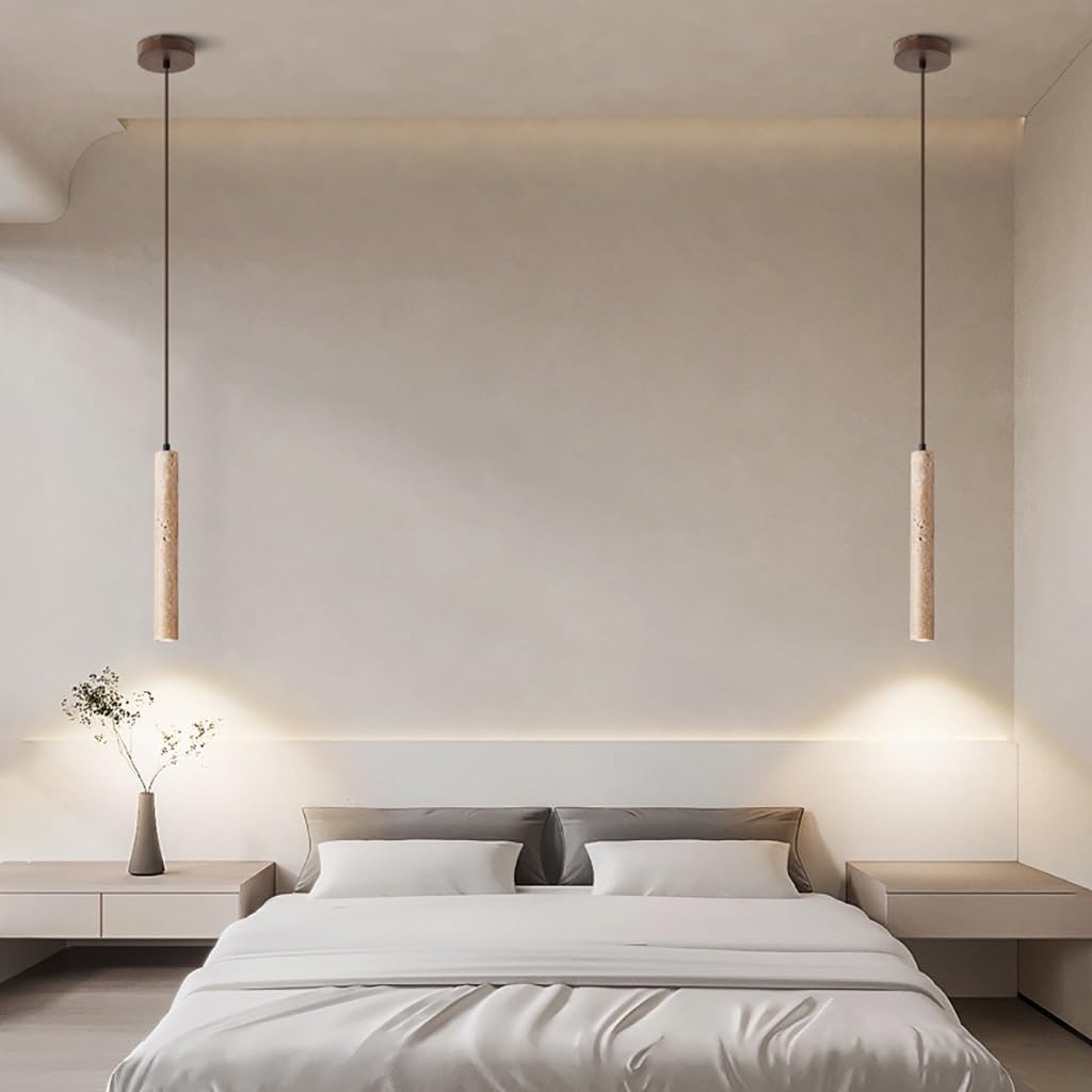 Retro Stil Pendelleuchten Gelbe Stein Pendelleuchten Kronleuchter Im Stil Wabi Sabi Dekorative Beleuchtung Pendellampe Verstellbare Pendelleuchte Für Schlafzimmer Flur Bar(2 Pack)