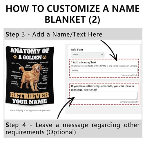Custom Golden Retriever Blanket for Girls, Boys - 40x50 Inches Crib Size - Soft Fluffy Cozy Blankets Gift - Black Novelty Blanket for Travel, Office