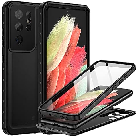 BEASTEK for Samsung Galaxy S21 Ultra Waterproof Case, NRE Series, Shockproof Underwater IP68 Case with Built-in Screen Protector Full Body Protective Cover, for Galaxy S21 Ultra 6.8 inch (Black) Cover