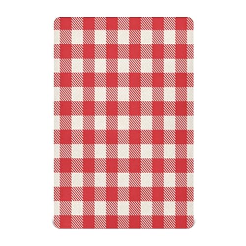 Image of White Red Tartan Plaid Pattern Boys Girls Bassinet Sheets Gingham Baby Cribs Sheets Play Sheets Playard Sheet Toddler Stretchy Bed Sheet for Baby Kids Halloween M