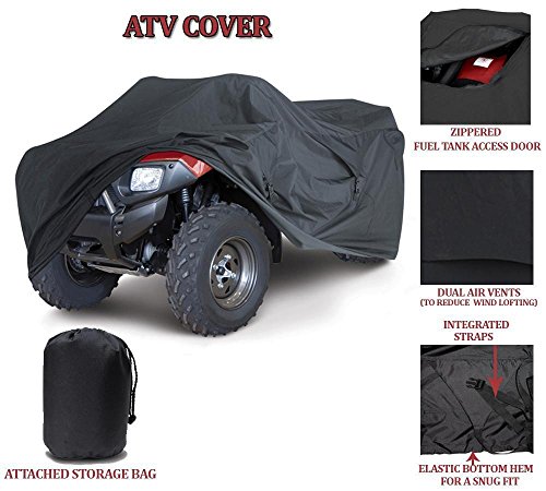SBU ATV cover compatible for Yamaha Kodiak 4x4 Quad 4 Wheeler All Terrain Vehicles 1999-2004. Strong All Weather Protection.