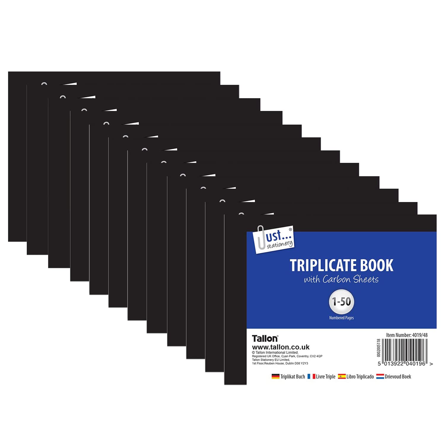 Half Size Triplicate Book with Carbon Sheet Numbered 1-50 Pages Record Keeping Triplicate Receipt Book Ideal for Small Business, Office, School (12)