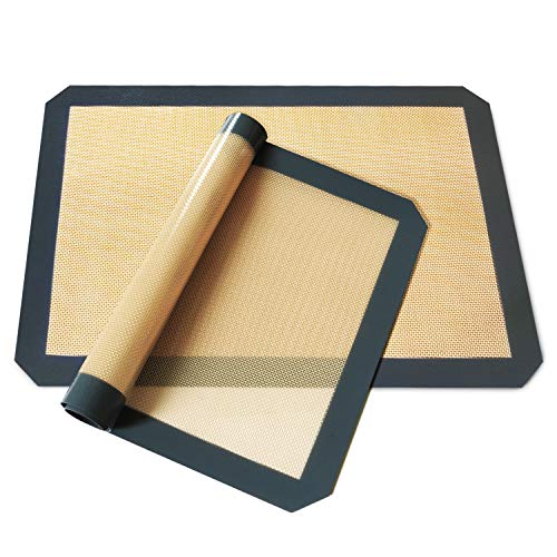 Betus Silicone Baking Mat - Professional Kitchen Food Bakeware (11-5/8" X 16-1/2") - Non-Stick Pastry Sheet Mat For Freezer, Oven, Microwave(2 Pack Set) #TOP23