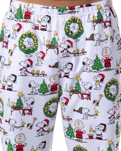 INTIMO Peanuts Charlie Brown Snoopy Button Sleep Family Christmas Pajama Set4