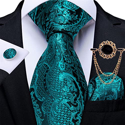 Corbata de seda turquesa 8cm para hombre miniatura 3