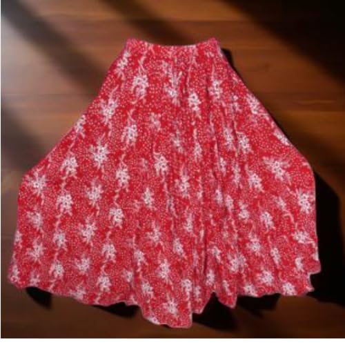 Image of Premium Long Skirt | Stylish Long Crushed Cotton & Unique Prints | Floor Length Skirt for Women | Elastic Waist Premium Maxi Skirt - Comfortable Casual Wear