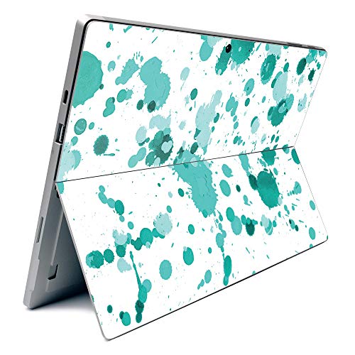 Image of MightySkins Carbon Fiber Skin for Microsoft Surface Pro 7 - Teal Splatter | Textured Carbon Fiber Finish | Easy to Apply, Remove, and Change Styles | Made in The USA