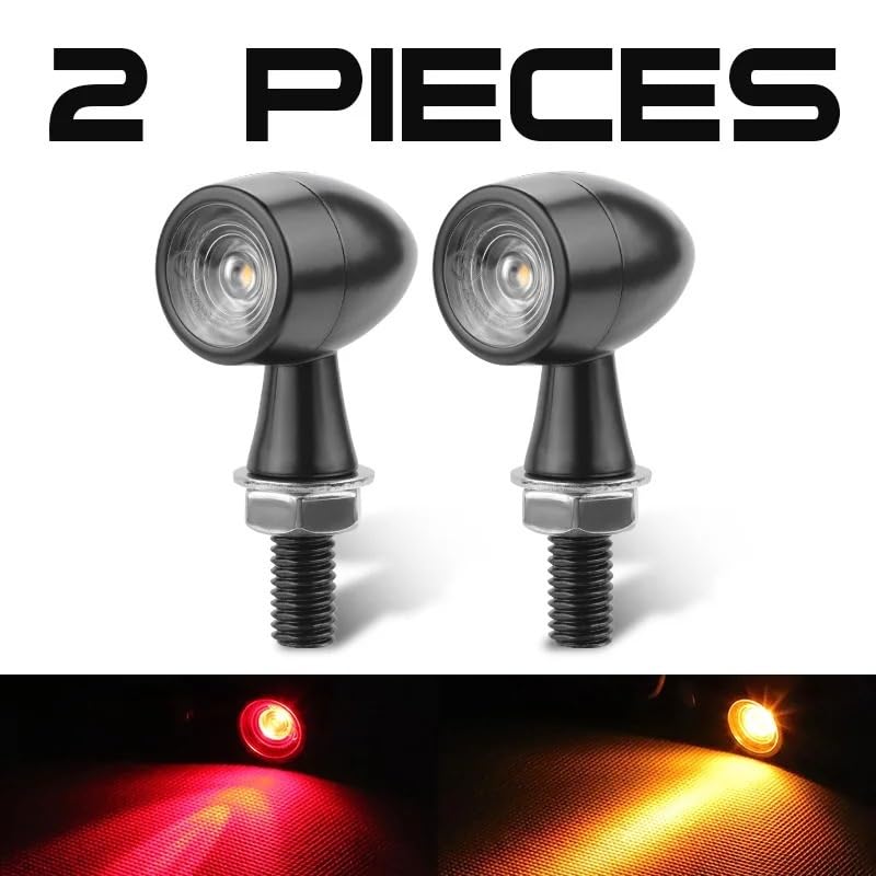 Faro Posteriore Stop Running M8 Luci lampeggianti a LED per indicatori di direzione per moto DRL Ambra Bianco Rosso Luce freno 12V per da cross