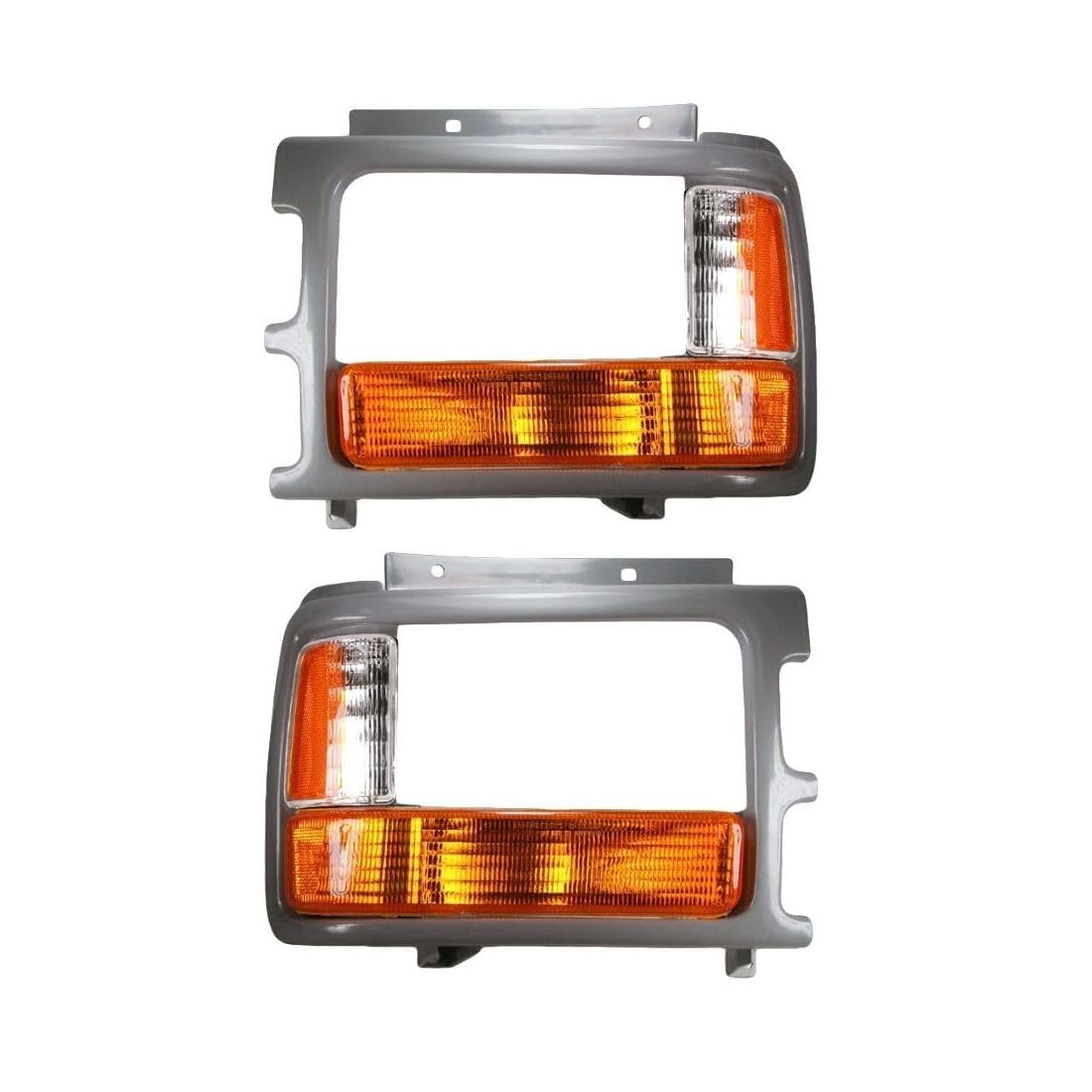 outdoorm Left Driver and Right Passenger Side Corner Parking Light w/Bezel Trim Paint to Match for Dodge for Dakota 1991-1996