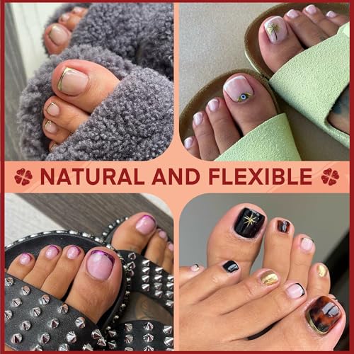 Image of Luckyfairy Square Toe Nail Tips - 360Pcs 15 Sizes Squoval Double Matte
