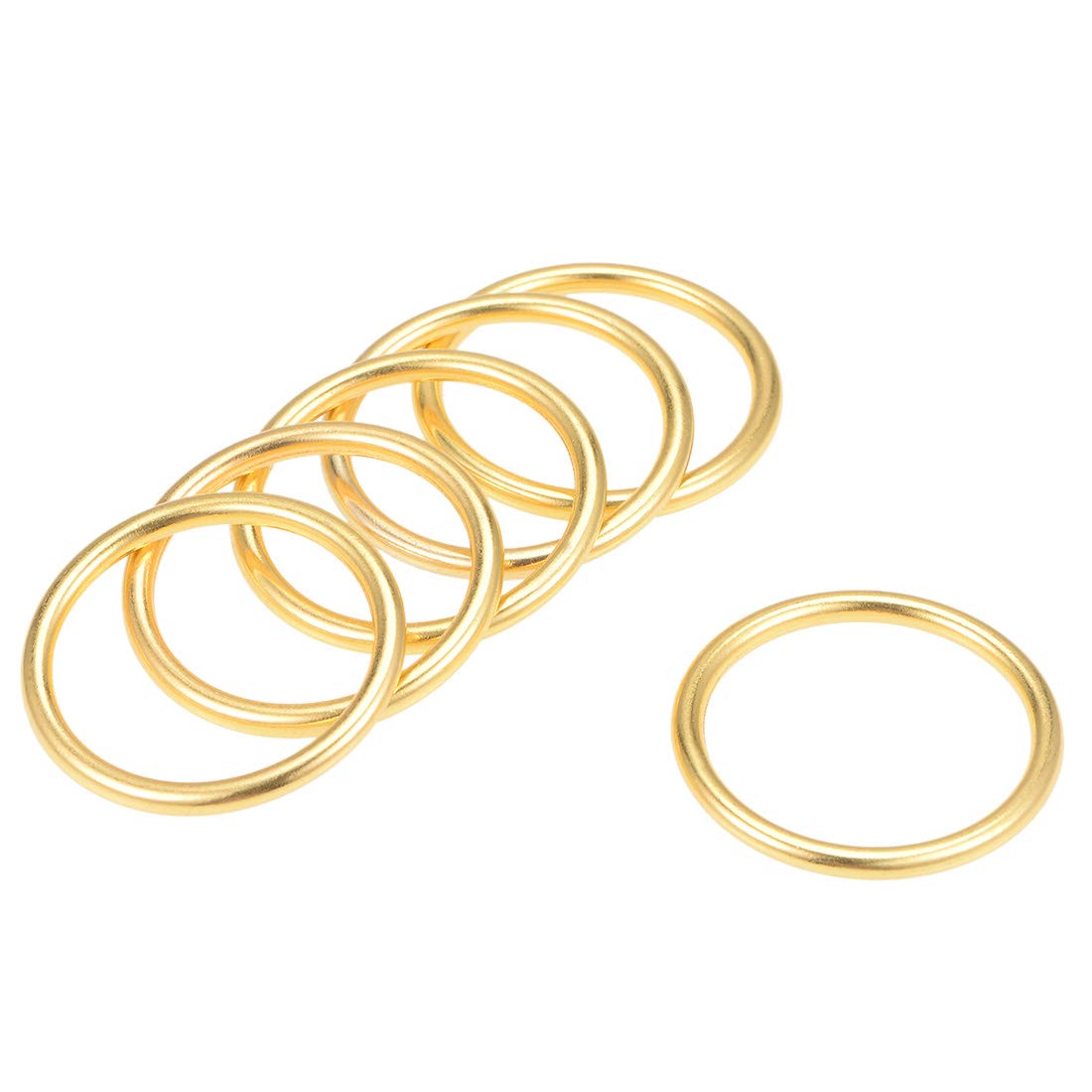 uxcell O Ring Buckle 30mm(1.2") ID 3mm Thickness Zinc Alloy O-Rings for Hardware Bags Belts Craft DIY Accessories, Gold Tone 6pcs