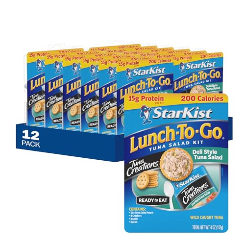 Image of StarKist Lunch-To-Go Tuna Creations Deli Style Tuna Salad, 4oz Kit, 12-Pack | 15g Protein Per Serving, Ready to Eat, No Draining, 200 Calories Per Serving, Perfect for Meals and Snacks