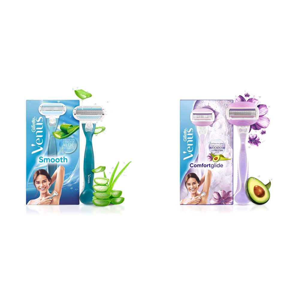 Gillette Venus Hair Removal Razor for Women with Aloe Vera, 1 Pc & Venus Breeze Hair Removal Razor Blades/Refills/Cartridges for Women - 2 Pieces (Avocado Oils & Body Butter) (B0937LYSGP) Amazon Price History, Amazon Price Tracker