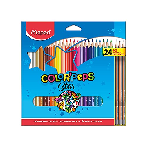 Lápis de Cor, Maped, Color Peps, 983703, 24 Cores + 3 Grafite