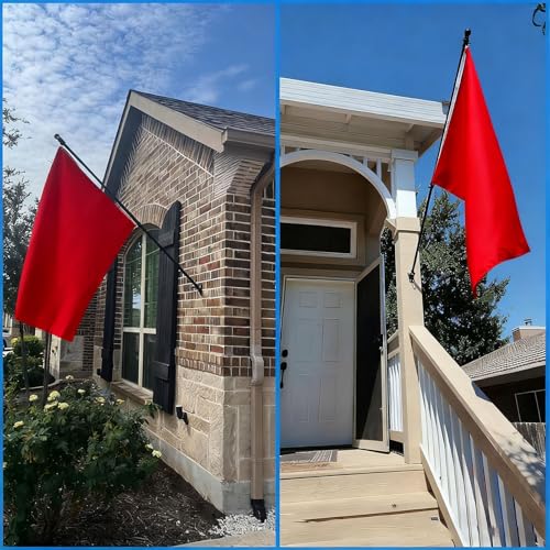 Mât de drapeau pour porche et cour Denash, kit extérieur complet avec support mural - 4