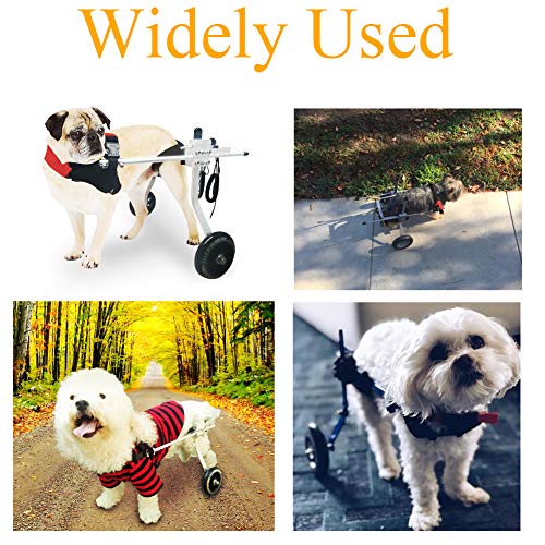 SYOSIN Adjustable Wheels Dog Wheelchair Cart Disabled Dog Assisted Walk Car for Hind Leg Rehabilitation, Lightweight Dog Cart for Back Legs ((XS:Height 5.9''-9.4'',Hip 5.5''-7.9''))