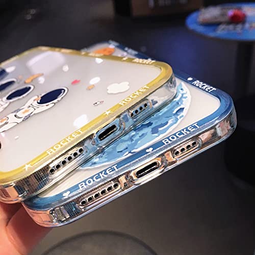 Coque silicone iPhone 13 Pro transparente avec motif astronaute