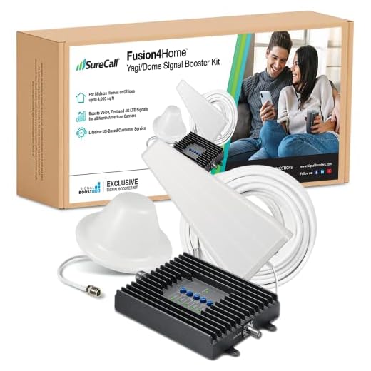 SureCall Fusion4Home Cell Phone Signal Booster for Home & Office up to 4000 sq ft, Yagi Dome Antennas, Multi-User 5G/4G LTE Boosts Verizon, AT&T, Sprint, T-Mobile, FCC Approved, USA Company