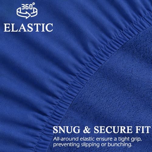 Image of Trance Cotton Feel Terry Ultra Soft Waterproof Mattress Protector King Size | Breathable - Hypoallergenic Mattresses Cover King Size (78x72 inch | 6.5x6 feet, Classic Blue - Pack of 1)