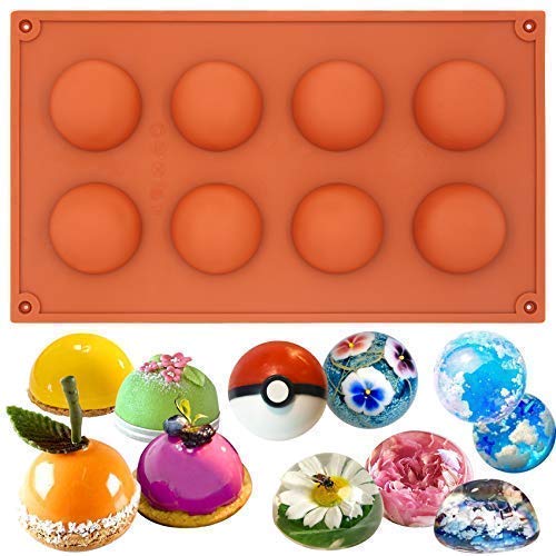 Musykrafties Medium 8 Cavity Hemisphere Dome Silicone Mould Baking Tool