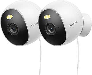 WUUK Security Camera Indoor/Outdoor, 4MP Wired Smart Camera, Facial Recognition, Color Night Vision, No Monthly Fee, Magne...