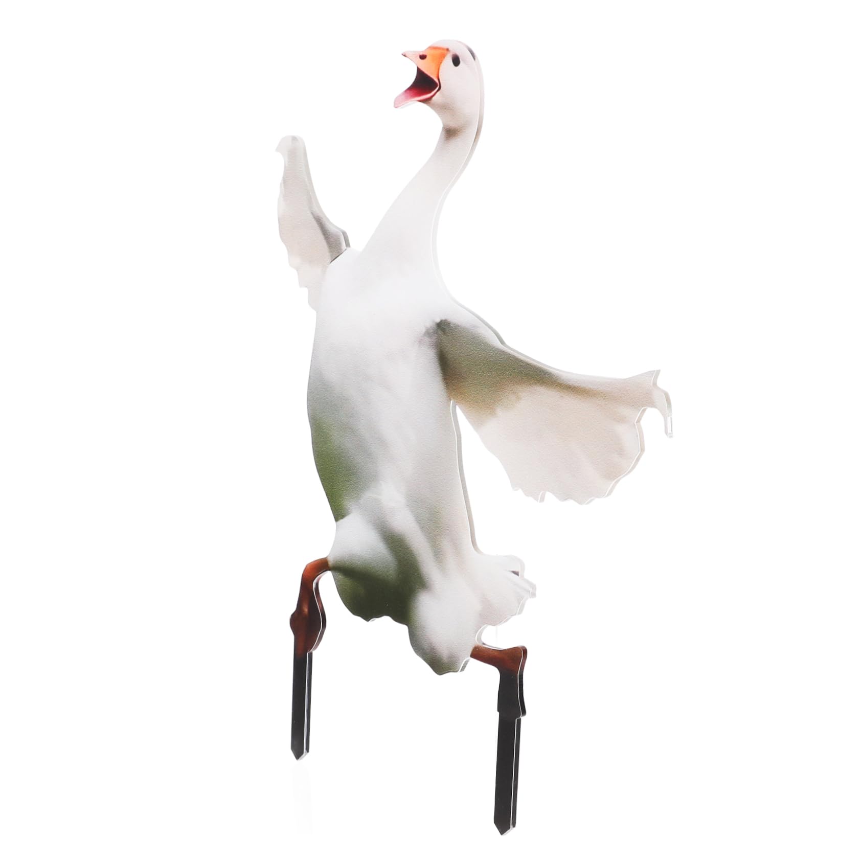 Statue d'oie en acrylique pour animer un jardin vide sans entretien