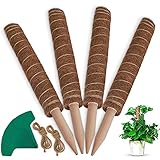 Kotty Moss Poles for Climbing Plants, Full Length 48.7 Inch Coir Moss Pole - 4 PCS 15.7 Inches Coir...