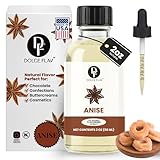 Dolce Flav Star Anise Extract – 2 Ounce Oil-Soluble Kosher, Sugar-Free, Concentrated Licorice Anise Flavoring for Baking, Cookies & Liqueurs, Includes Measured Dropper.