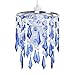 Produktbild MiniSun  Eleganter 2-stufiger Lampenschirm mit lichtreflektierenden Juwelen aus blauem und transparentem Acryl im Kronleuchterstil  für Hänge-/Pendelleuchte