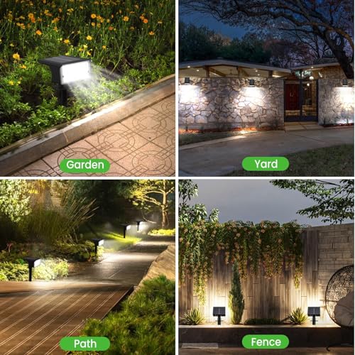 Image of XERGY Solar LED Spot Lights | Waterproof Outdoor Landscape Lighting | 3 Brightness Modes | Adjustable Head | Wall Mount & Ground Stake Installation | Auto On /Off for Garden, Lawn & Pathway (Pack of 2)