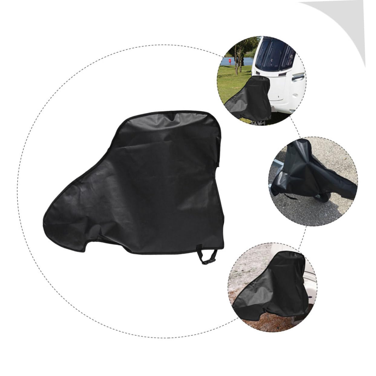 3 Piezas Cubierta Enganche Remolque Cubierta Gancho Remolque RV Caravana Outdoor Storage Cortavientos Parasol Coche Billetera Viaje Sombra Enganche Prueba