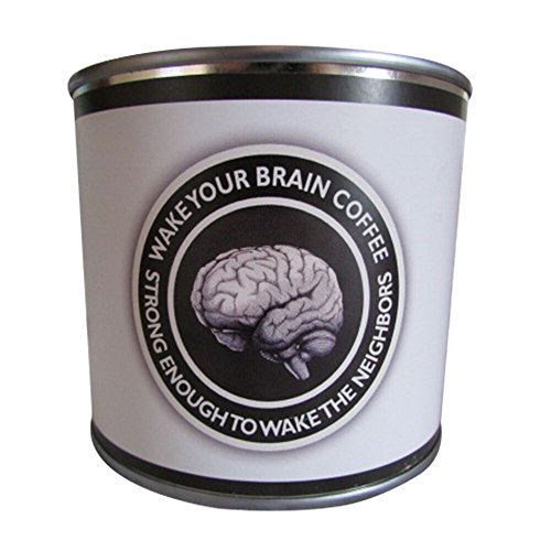 WAKE YOUR BRAIN COFFEE in a Tin Can | Ristretto Artisan Coffee Roasted From Ethiopian Beans - Stronger than Espresso | Strong Dutch Coffee with Smooth, Rich Flavor | Whole Bean (