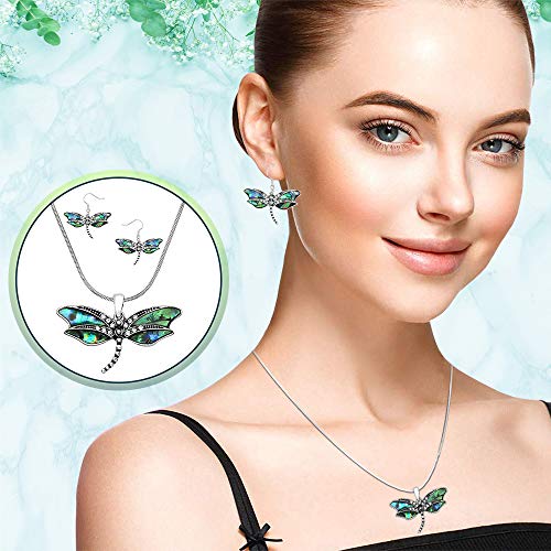 Lola Bella Gifts Abalone Dragonfly Necklace And Earrings Set With Gift Box #TOP3