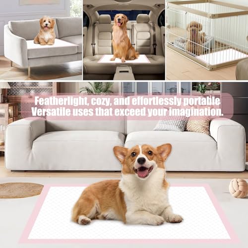 Image of 50 Pcs Disposable Changing Pads, 24 x 18 Inch, Pink, Small | Disposable Puppy Pads, Puppy Training Pads, Super Absorbent Potty Pads, Leak Proof Pet Training Pads for Puppies Cats Rabbits