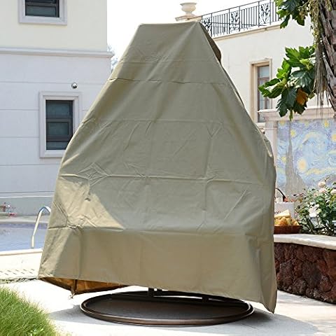 Island Gale Patio LoveseaCover with Tie 2 Person Hanging Swing Egg Chair - Premium Heavy Duty Waterproof Outdoor Furniture Protection - Durable Oxford Fabric with Water Resistant PVC Lining Cover