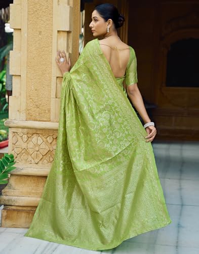 Image of SIRIL Women's Jacquard Kanjivaram Soft Silk Saree Pure Silk With Unstitched Blouse Piece