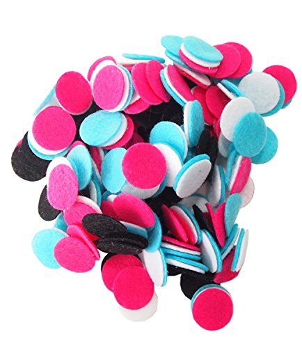 Image of Playfully Ever After Black, Pink, Turquoise & White Craft Felt Circles (1.5 Inch - 95pc)