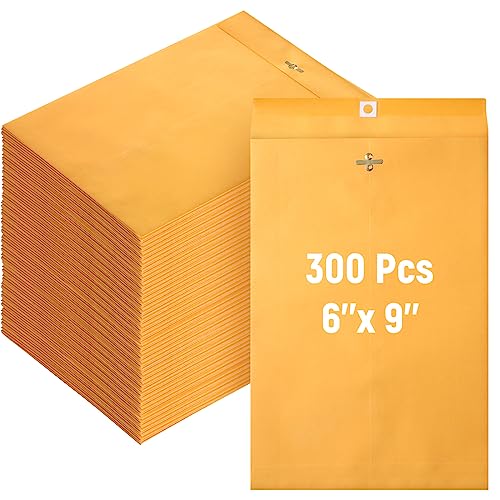 300 Pcs Manilla Envelopes Bulk Brown, 6 x 9 Inch