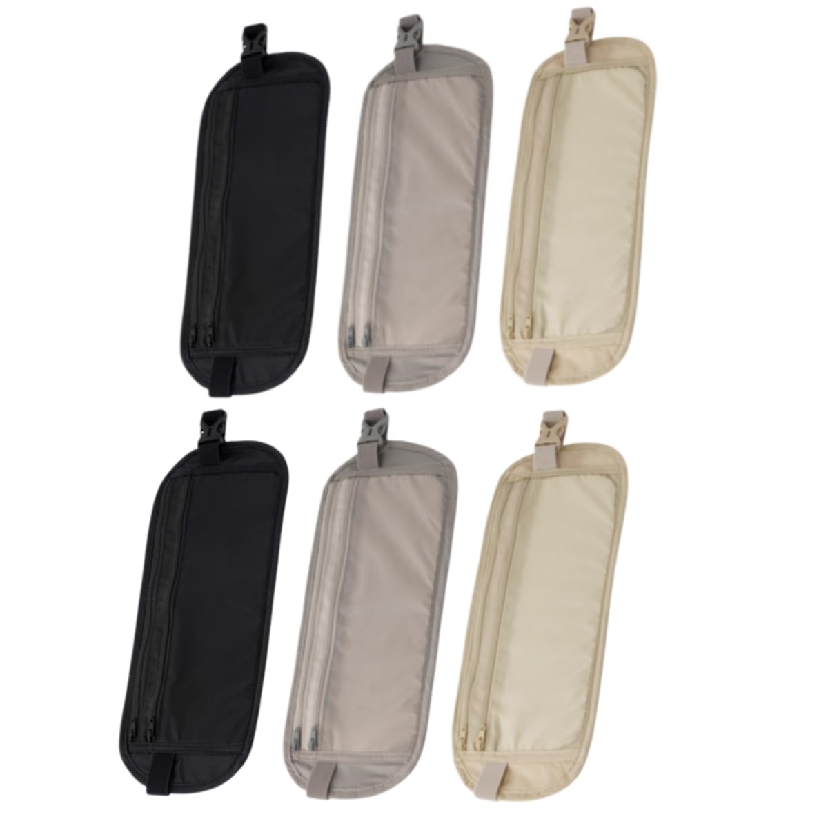 Titel: Yuziwi Geldgürtel Reisegürtel Diebstahlschutz Unsichtbare Bauchtasche Wasserdicht Nylon für Reisepass Kreditkarten Bargeld Damen Herren (6er Set Schwarz/Grau/Khaki)