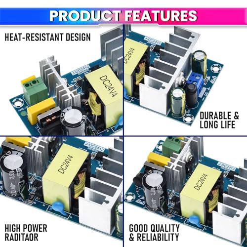Image of amiciSmart AC to DC Power Conversion Board, 4A 24V 100W Reliable Power Module for DIY Application, & More