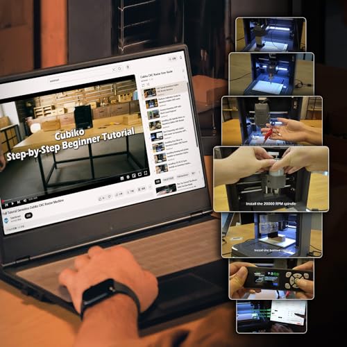 Genmitsu Cubiko CNC-Fräsmaschine, Werkzeugkalibrierung per Tastendruck, intelligente Höhenkartenmessung zum Fräsen von Leiterplatten, geeignet für Weichmetall, Holz, WLAN- und APP-Unterstützung