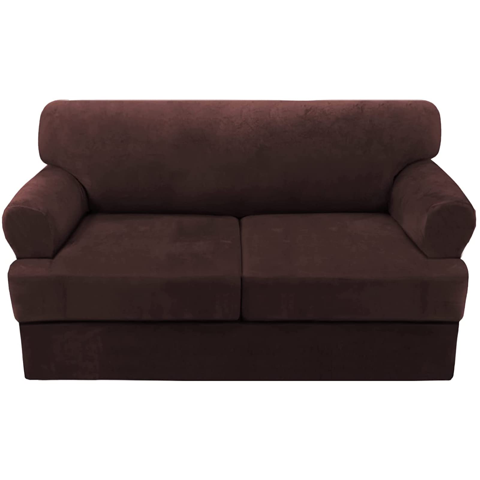 SDYdsgE sofa cover， Velvet Sofa Cover Stretch Furniture Protector for 3 Seater Couch Gray Slipcover with Washable(Brown,Loveseat)