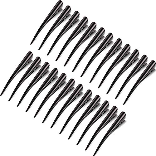 20 Pieces Large Alligator Hair Clips Duckbill Hair Clips with Teeth Non-slip Duckbill Styling Clips Alligator Hair Barrettes Pins for Women and Girls Thick and Thin Hair, Black