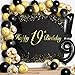 Happy 19th Birthday Balloons Black Set Decor - Cheers to 19 Years Old Party Theme Garland Banner Backdrop Decorations For Women and Men Supplies